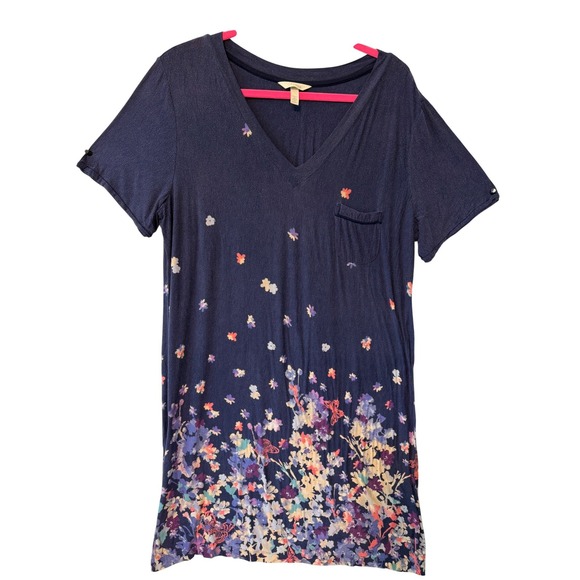 Soma Sleep Shirt Nightgown Womens XL Blue Floral Geometric 2 Pack Bundle Lounge - Picture 2 of 16